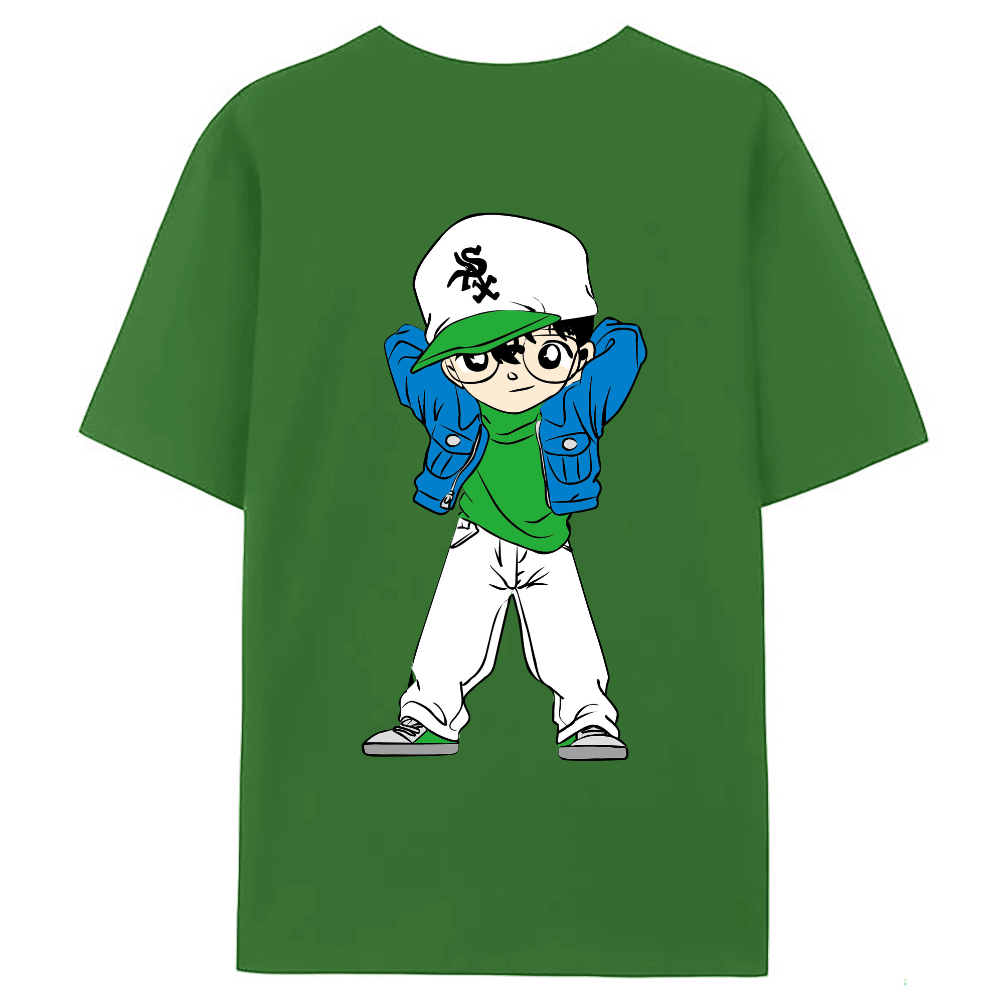 （画像用） 名探偵コナン 江戸川 コナン Detective Conan Conan Edogawa レディース半袖Tシャツ(バックプリント)
